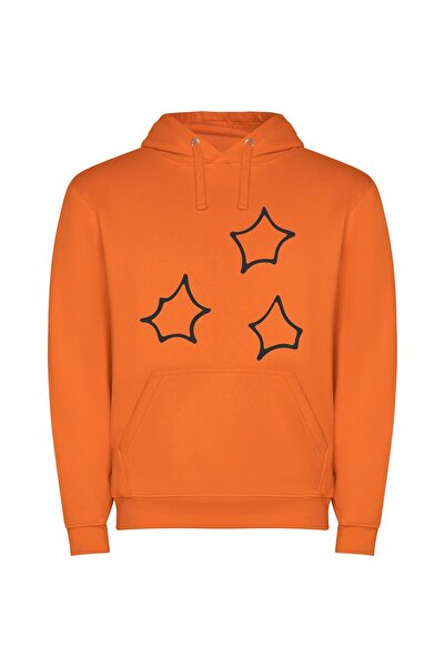 iLovePrints Starry Background Chic Φούτερ με κουκούλα σε χρώμα Πορτοκαλί