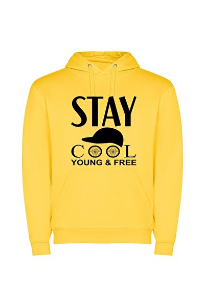 iLovePrints Cool Free Young Style Φούτερ με κουκούλα σε χρώμα Κίτρινο