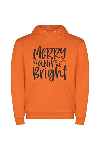 iLovePrints Shades of Merry Bright Φούτερ με κουκούλα σε χρώμα Πορτοκαλί