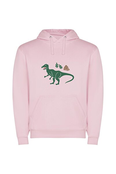 iLovePrints T-Rex Fashion Fiesta Φούτερ με κουκούλα σε χρώμα Ροζ