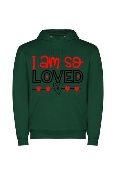 iLovePrints Loved Hearts SVG Masterpiece Φούτερ με κουκούλα σε χρώμα Πράσινο