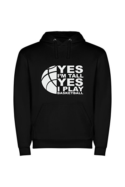 iLovePrints Tall Ball: Elegant Elevation Φούτερ με κουκούλα σε χρώμα Μαύρο