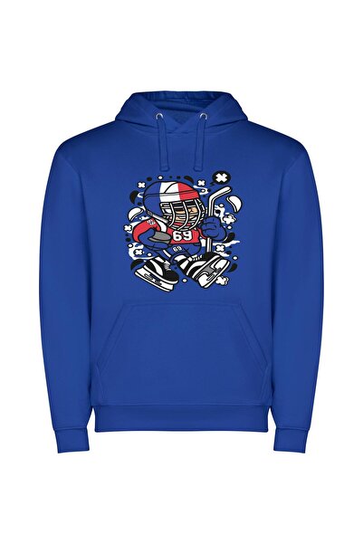 iLovePrints Mascot Marvel: Sports Icon Φούτερ με κουκούλα σε χρώμα Μπλε