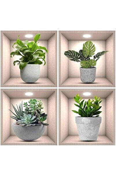 Yelajoy 3D Plant Wall Stickers, Green Leaf Wall Decals for Interior Decoratio...