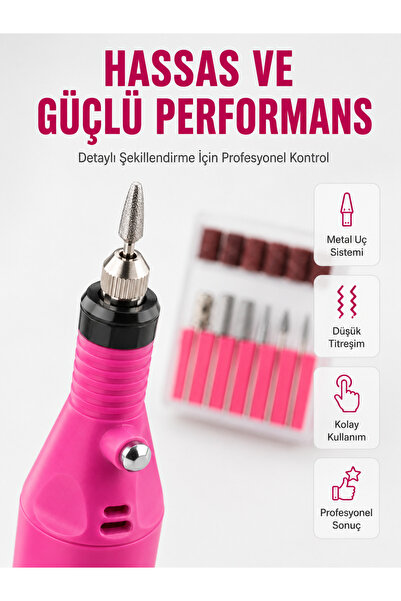 izbul Electric Manicure Pedicure File Set New Generation with 6 Heads