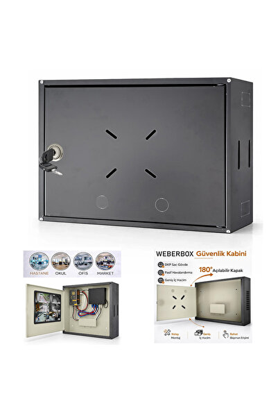 WEBERBOX Dvr/Nvr Rack Kabinet Ve Monitör Koruma Kutusu Kilitli Metal 45x35x11...