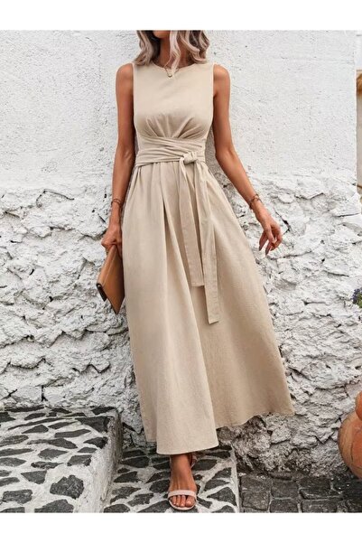 UFC 1985 TOP BRAND Women's Open Shoulders and Waist Tie Long Aerobin Dress