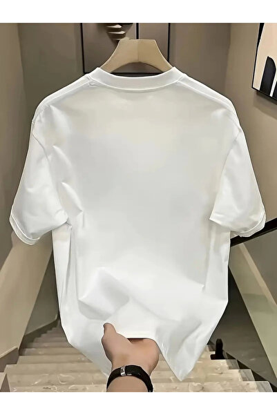 pazarella Printed Oversize Crew Neck T-Shirt - White
