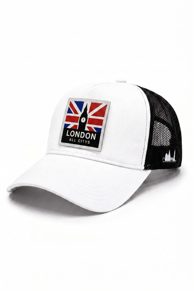 All citys London Printed Mesh Baseball Cap with Interchangeable Patch
