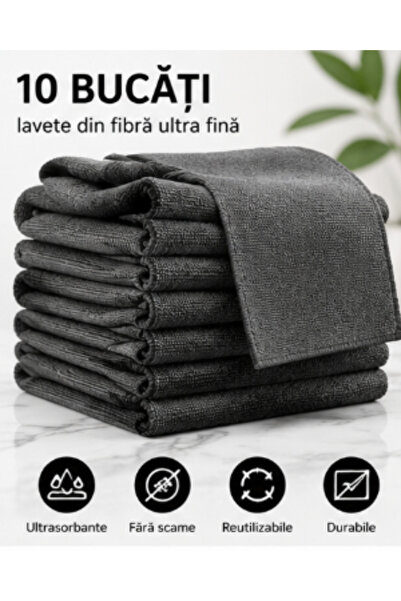 novim Set 10 Lavete Magice din Microfibră, Universale, Fără Scame, pentru Cur...