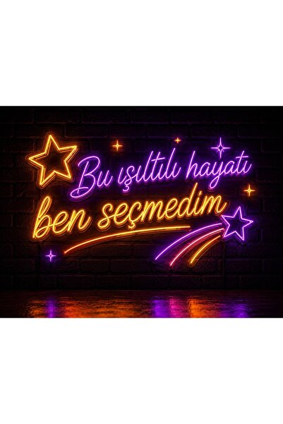 NEON IŞIKLI YAZILI TABLO BU IŞILTILI HAYATI BEN SEÇMEDİM