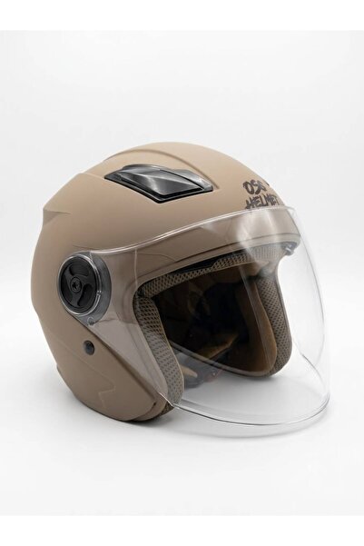 Ümit OSO HELMET YARIM KASK GÖZLÜKLÜ KAHVE - L BEDEN