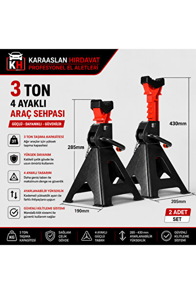 Rico 3 Ton 4 Ayaklı Araba Araç Sehpası 2 Adet