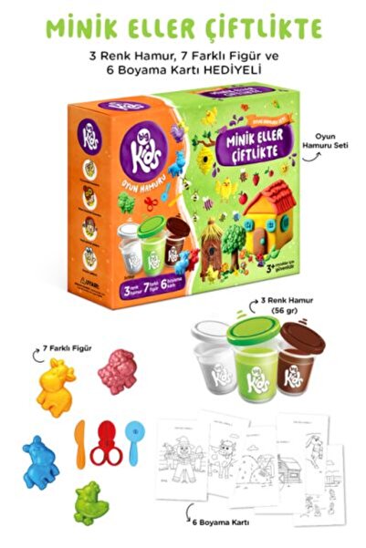 BigKidsToys مجموعة عجينة اللعب من ليتل هاندز فارم (16 قطعة - 340 جرام)
