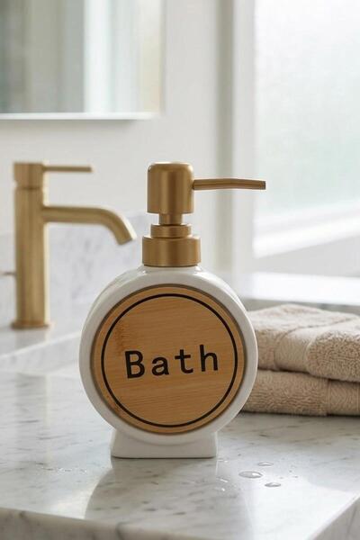 ALBETTO Porcelain Liquid Soap Dispenser 300ml Bath White 48408