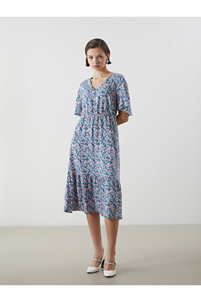 LC Waikiki Mixed V-Neck Floral Dress