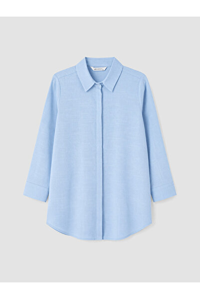 LC Waikiki Blue Poplin Women's Shirt Tunic