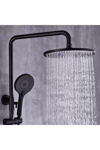 Leski Shower Column, Sanitary Brass, Black, 9810H