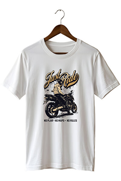 remonz Μπλουζάκι Unisex με στάμπα Just Ride Motorcu – Με θέμα τη μοτοσικλέτα,...