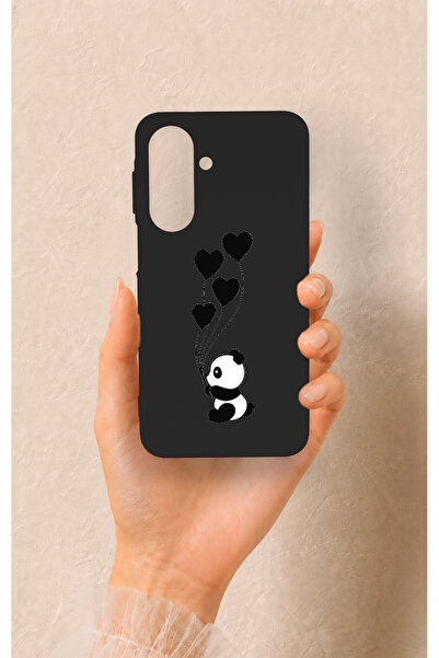 Vip Case Samsung A27 Uyumlu Kalpli Panda Desenli Silikon Kılıf
