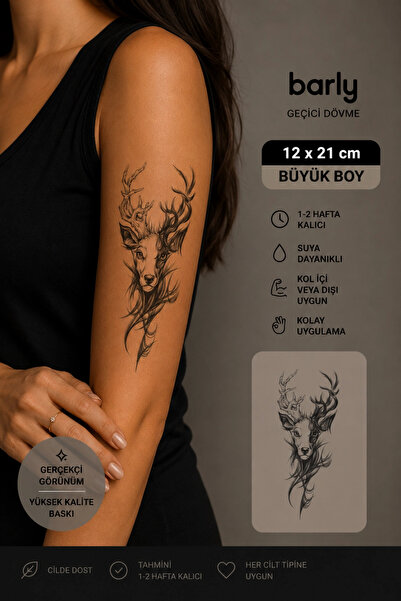 Barly Geyik Dövme Geçici Tattoo