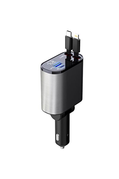 Universal Încărcător auto rapid 4 în 1 Super Fast Charge 120W, USB + USB-C + ...