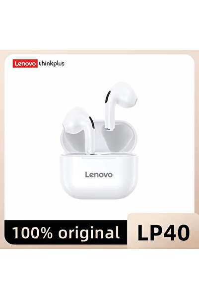 Choice سماعات لينوفو البيضاء LP40 الأصلية شبه داخل الأذن بتقنية البلوتوث 5.3 ...