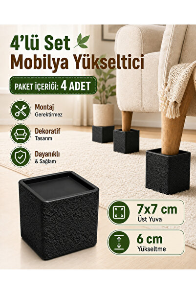 PRİNTELLA Dekoratif Mobilya Ayak Yükseltici 4’lü Set – Koltuk, Yatak, Baza ve...