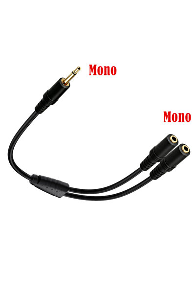 Choice BSN 30cm black 3.5mm TS Mono Male To Dual 3.5mm Mono Female Audio Y Sp...