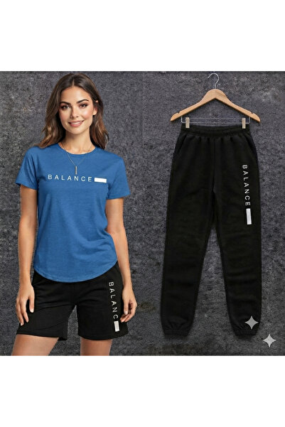 CLOTHES33 تي شيرت وشورت رياضي، مجموعة من 3 قطع، رفيعة، صيفية، مقاومة للعرق، م...