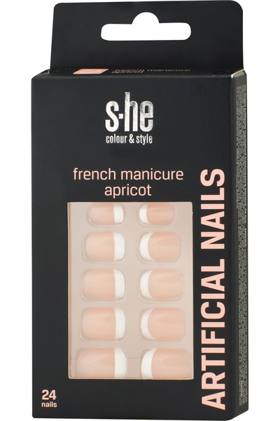OEM Apricot French False Nails, 1 Top Bottom Set