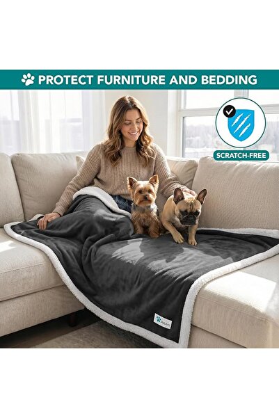 PetAmi Fluffy Waterproof Dog Blanket Fleece | Soft Warm Pet Fleece Throw for ...