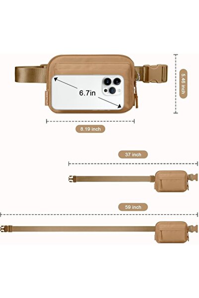 GENERAL Fanny Packs for Women Men,Belt Bag with 4 Zipper Pockets,Waterproof C...