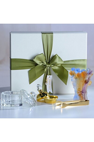 Generic BLISS VIE Crystal Glass Bakhoor Incense Burner - Gift Set - Rose Mixe...