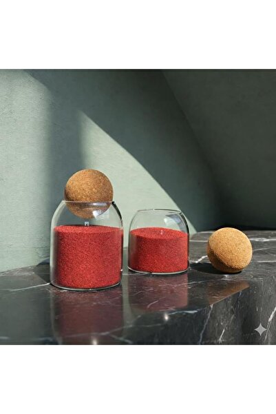 Mirfa Pearled Candle Wax Sand With 20 Eco Wicks - Red - 1Kg