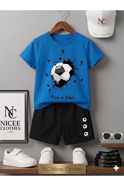 Leto Lykia Summer Children's T-Shirt Shorts Unisex (Black Top Printed)