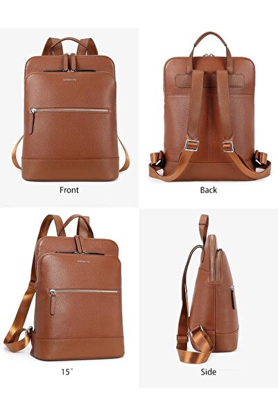 BOSTANTEN Genuine Leather 15.6 inch Laptop Backpack Purse for Women College C...