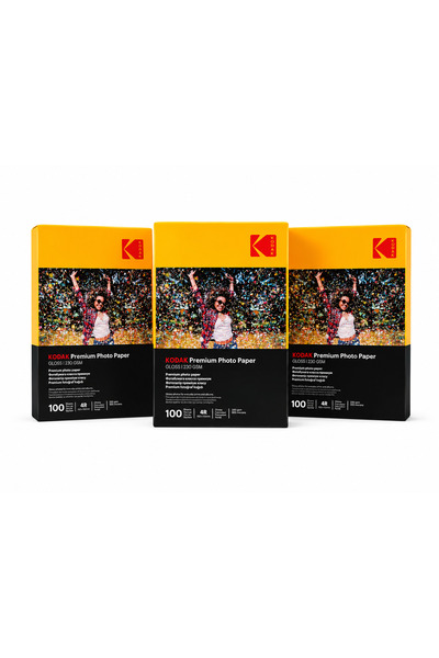 Kodak 230 Gram 10x15 Parlak Premium 3'lü Paket 200 Adet Inkjet Fotoğraf Kağıd...