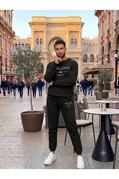 WOODROFFE طقم بدلة رياضية للجنسين مطبوع عليه Italy Milano ذو ياقة دائرية مقاس...