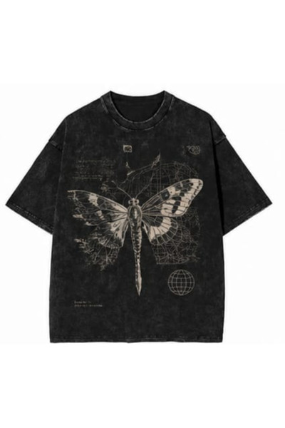 bellanova Vintage Washed Smoked Printed Oversize T-Shirt