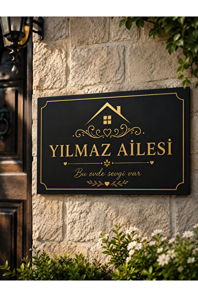 KORKMAZ GROUP Levha Kişiye Özel Aile Kapı Giriş Levhası – İsim Soyisim Baskıl...