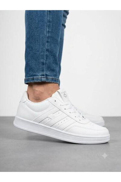 Lütfi Men's White Orthopedic Sole Casual Sneaker Walking Shoes
