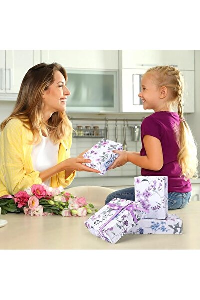KASTWAVE 60 Sheets Purple Flower Tissue Paper, 20x14 Inches Watercolor Lavend...