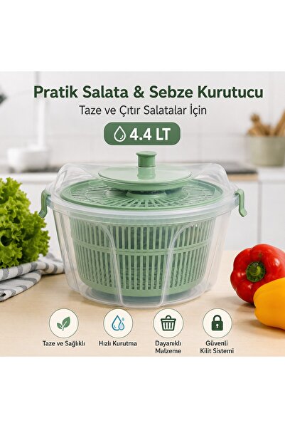 Genel Markalar Evince Salata Kurutucu 4.4 LT | Sebze Meyve Yıkama ve Kurutma ...