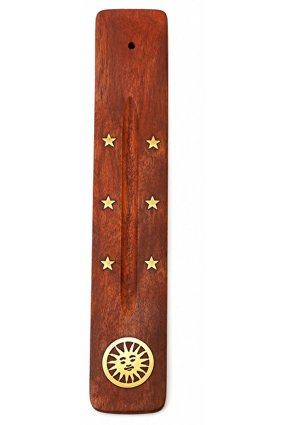 VİALUNA Suport Decorat cu Alamă - Lemn de Mango - Soare