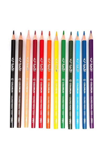 Deli Set creioane colorate plastic Colorun, 12 culori