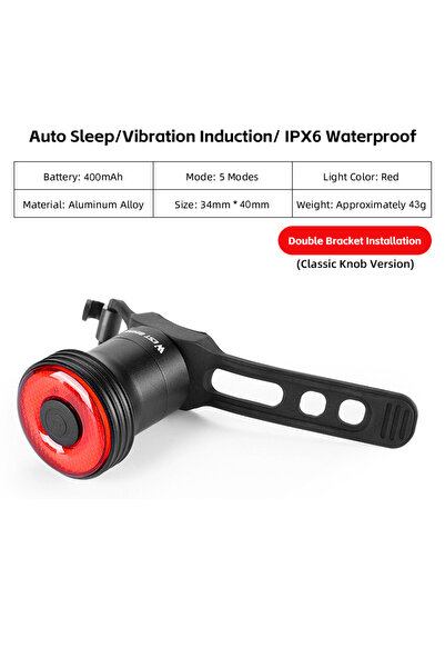 Choice 0701367 B Style WEST BIKING Smart Bike Taillight IPX6 Waterproof Intel...
