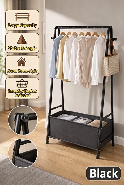 Generic 1 Tier Metal Garment Rack Hanging Clothes Organizer Shoe Storage Shel...