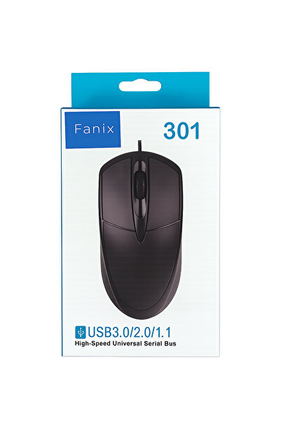 Kablolu Siyah Mouse USB Optik Ergonomik Bilgisayar Mouse