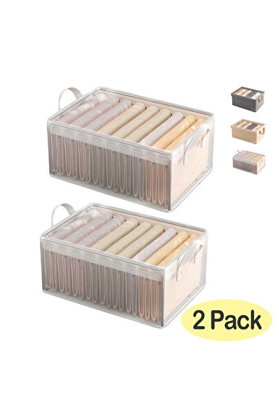 STARSTAR 2 Transparent Clothing Storage Boxes, 26L Large Capacity, Foldable, ...